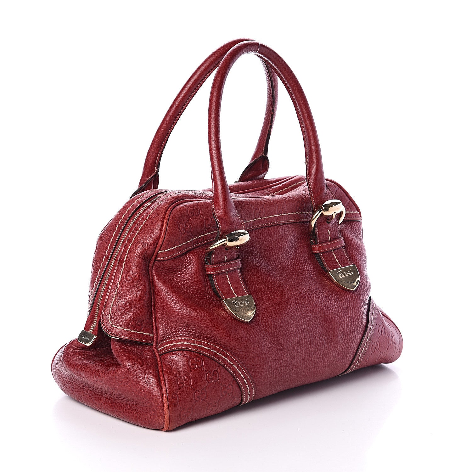 Gucci Guccissima Signoria Large Dome Bag Red 2 of 8