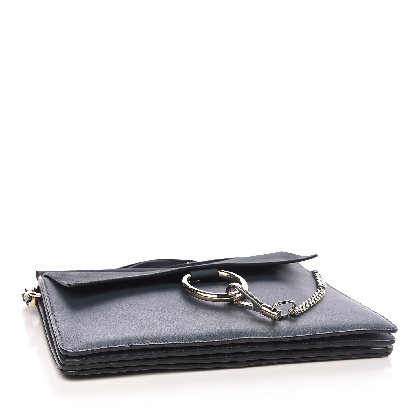 Suede Calfskin Medium Faye Shoulder Bag Silver Blue