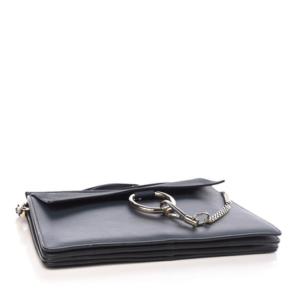 Chloe Suede Calfskin Medium Faye Shoulder Bag Silver Blue 4 of 9