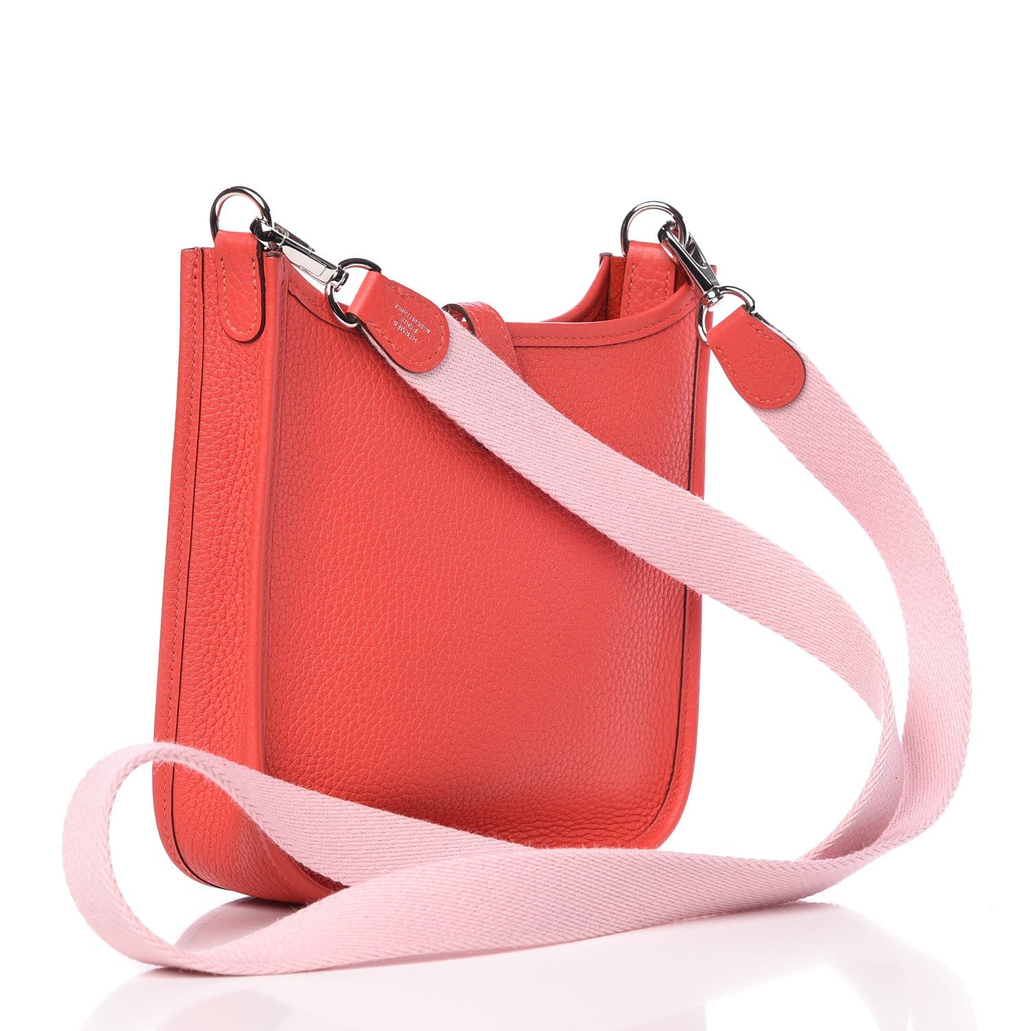 Hermes Taurillon Clemence Amazone Evelyne TPM Rouge Pivoine Rose Sakura 3 of 8