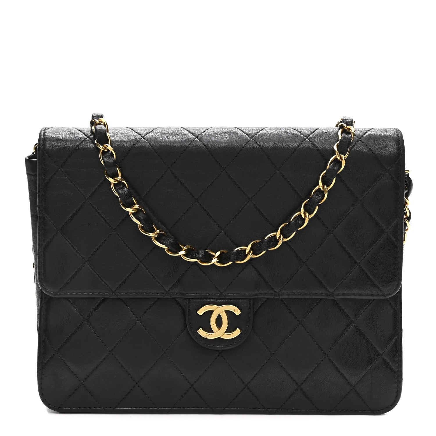 Chanel Lambskin Quilted Small Single Flap Bag Black 1 of 13