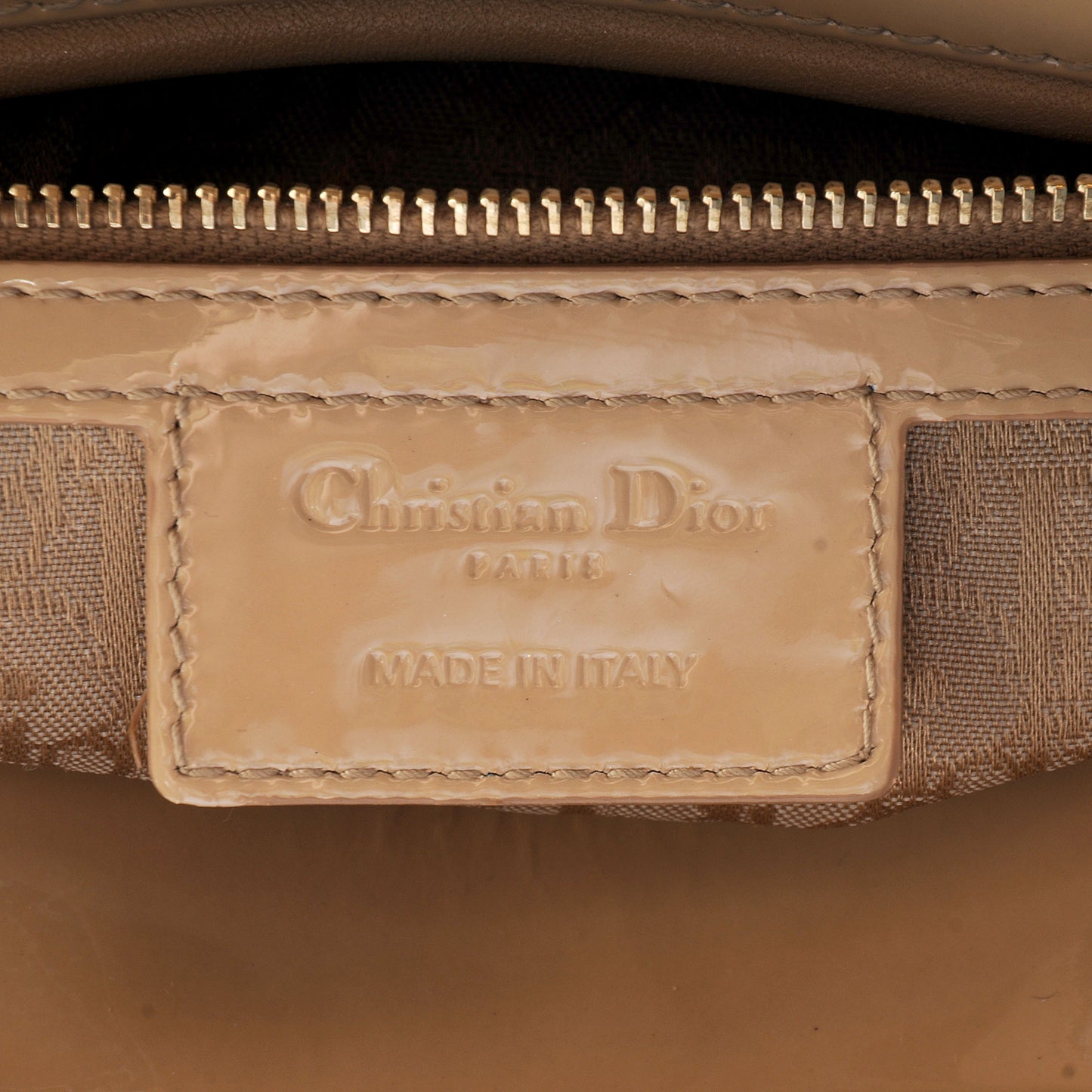 Patent Cannage Large Lady Dior Beige