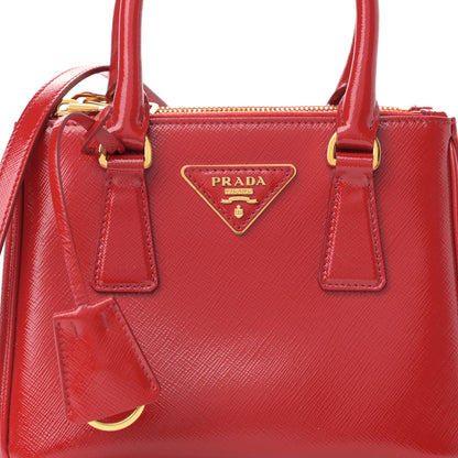 Prada Saffiano Mini Galleria Double Zip Tote Fuoco 9 of 17