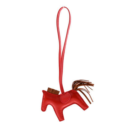 Hermes Milo Lambskin Grigri Rodeo Horse Bag Charm PM Rouge Indien Gold Bougainvillea 1 of 4