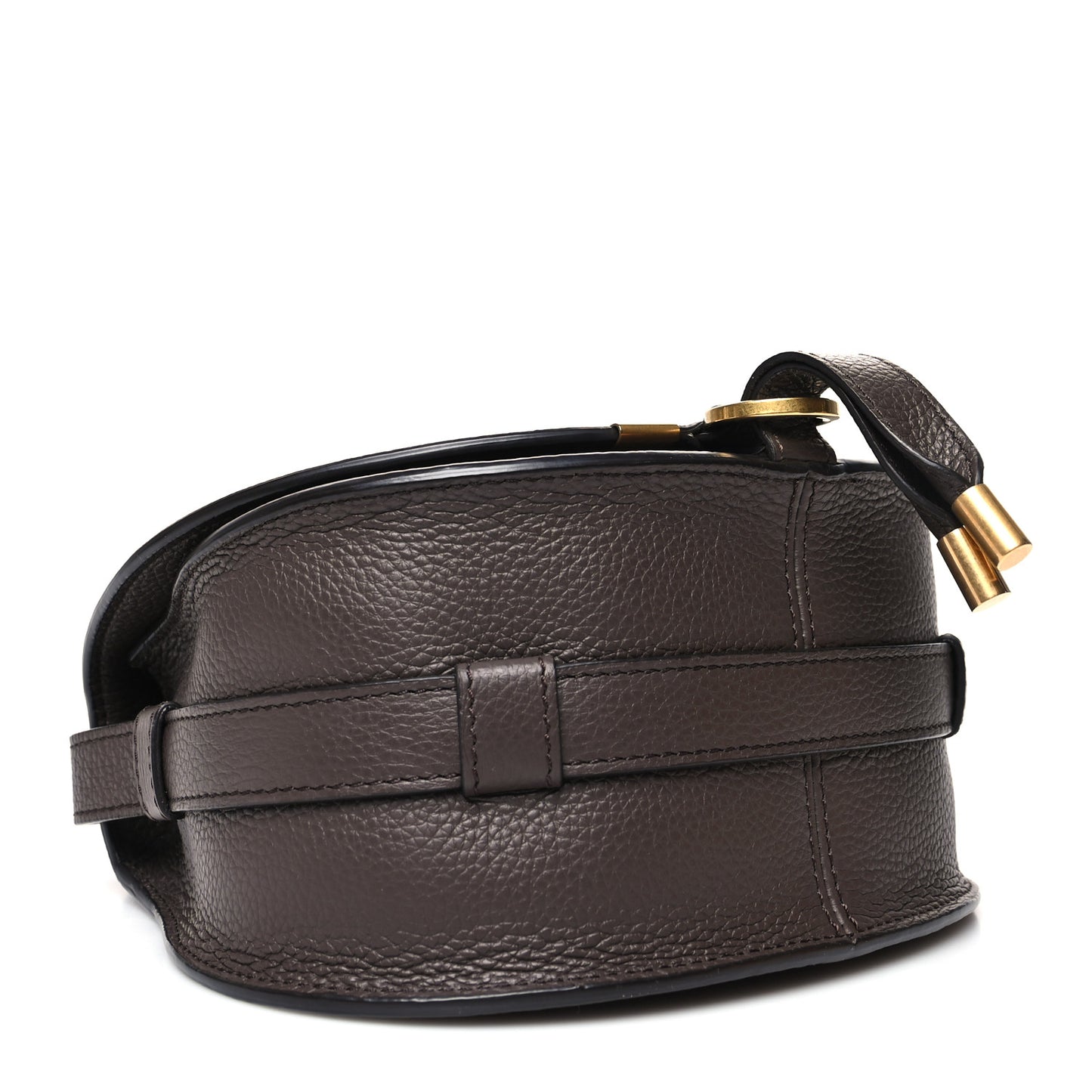 Grained Calfskin Small Marcie Saddle Bag Bold Brown