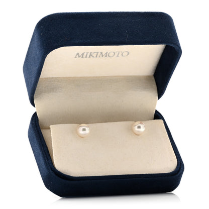 Mikimoto 18K Yellow Gold Akoya Cultured Pearl 7-7.5mm Stud Earrings 5 of 5