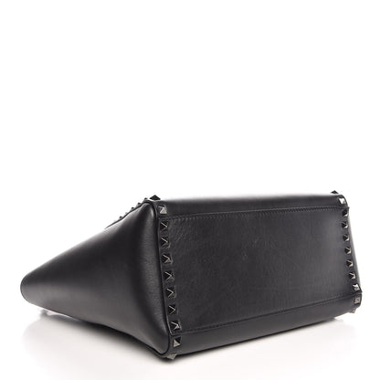 Valentino Garavani Vitello Rockstud Double Handle Tote Black 4 of 8
