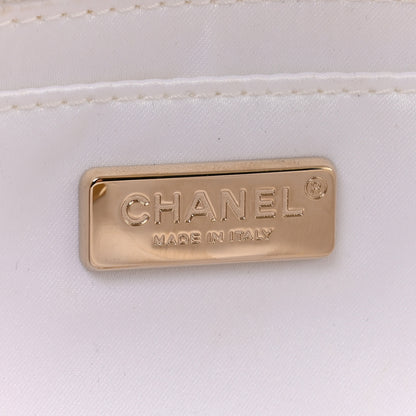 Chanel Sequin Logo Medium Flap White Black 6 of 11