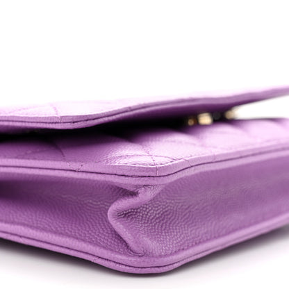 Chanel Caviar Quilted Wallet On Chain WOC Purple 10 of 12