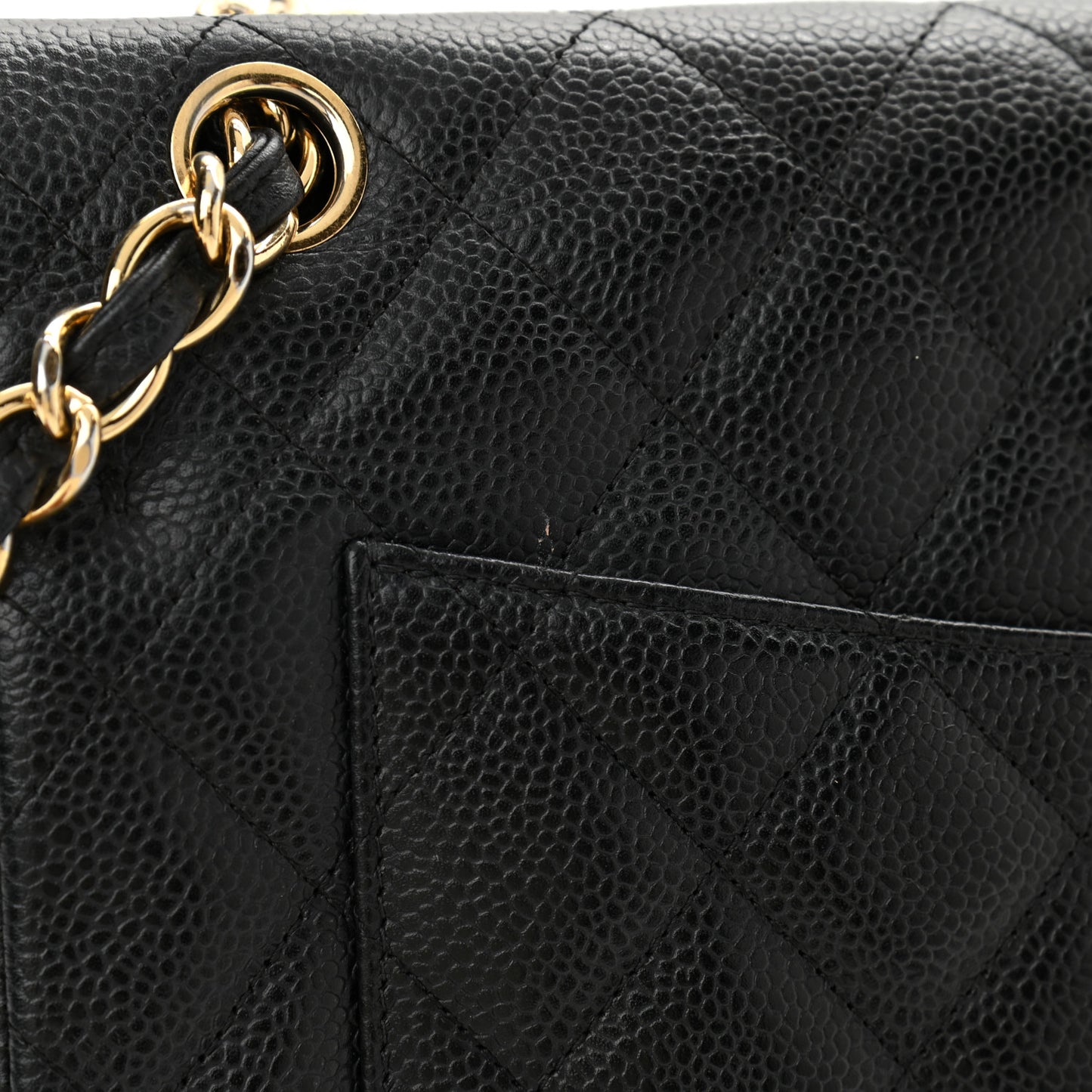 Caviar Quilted Jumbo Double Flap Black