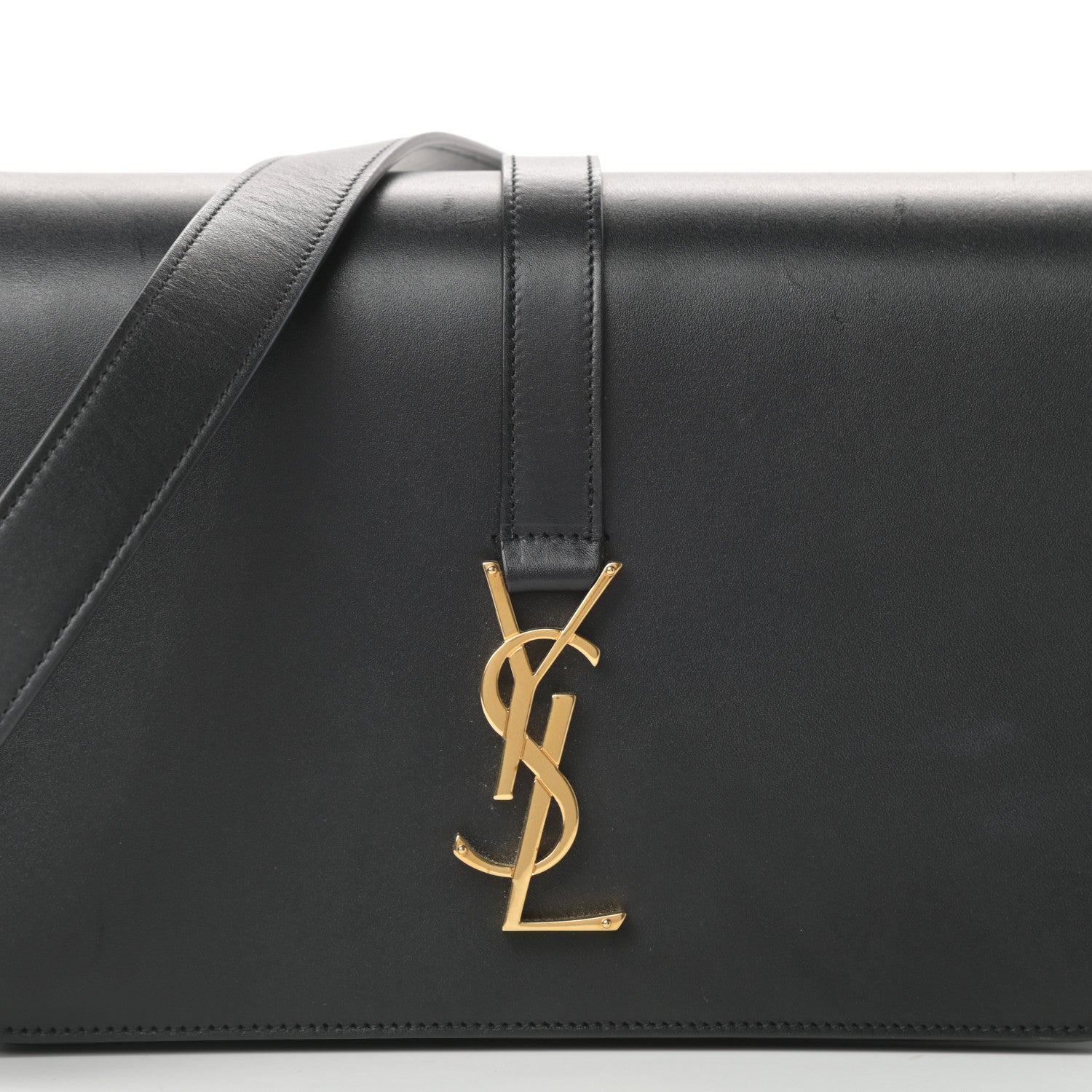 Saint Laurent Smooth Calfskin Medium Classic Monogram Universite Bag Black 8 of 19