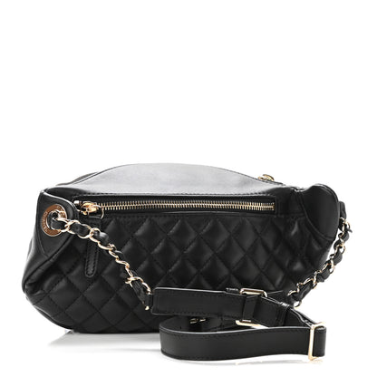 Chanel Lambskin Quilted Waist Bag Fanny Pack Black 4 of 12