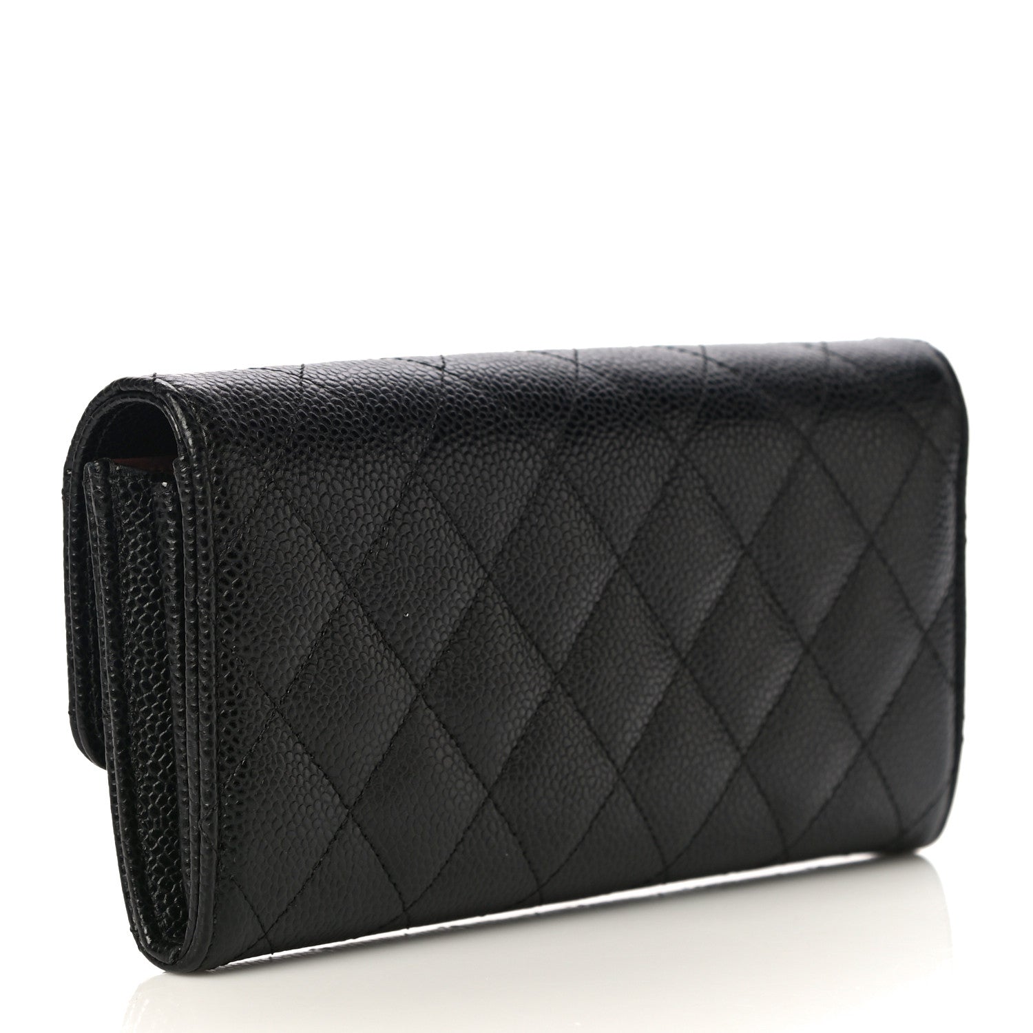 Chanel Caviar Quilted Large Gusset Flap Wallet Black 3 of 12