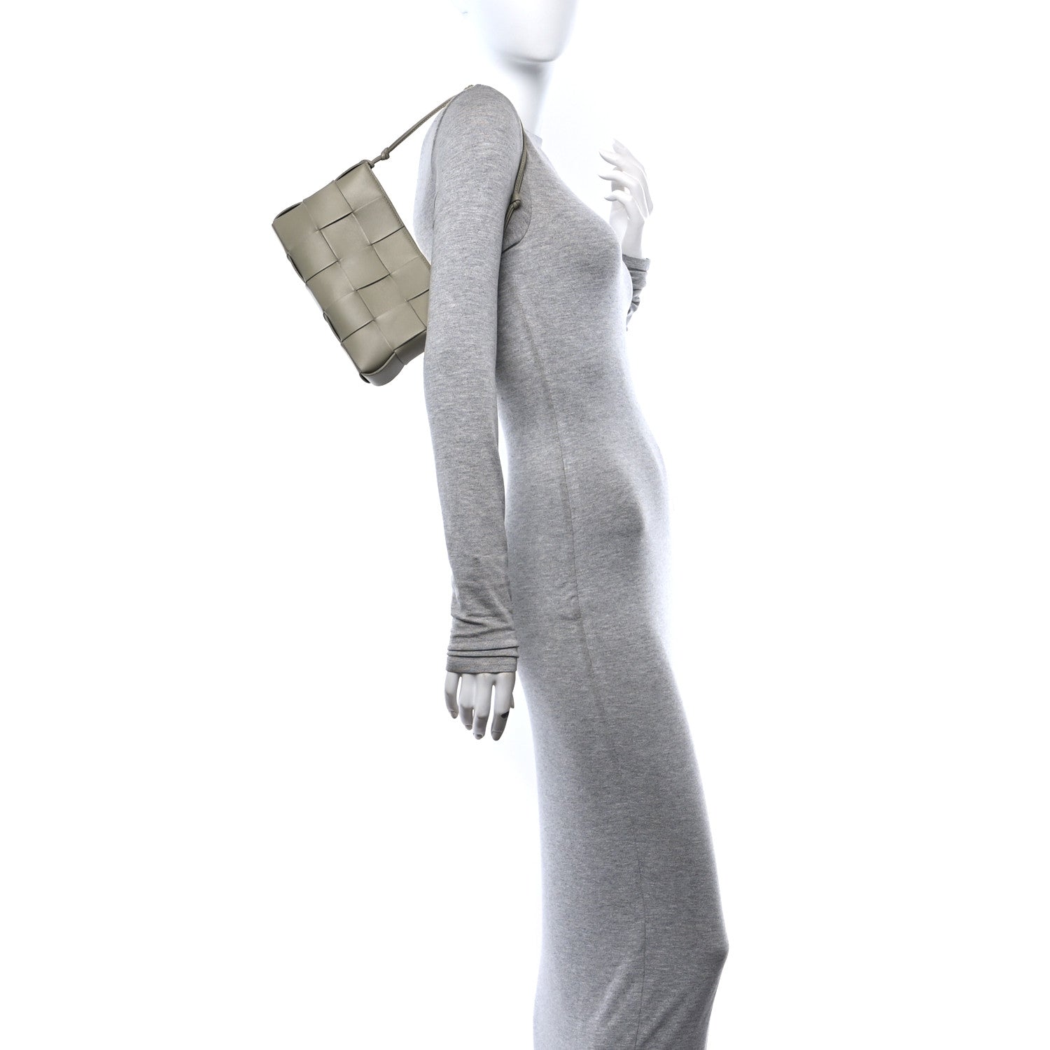 Bottega Veneta Calfskin Maxi Intrecciato Cassette Pouch On Strap Travertine 2 of 10