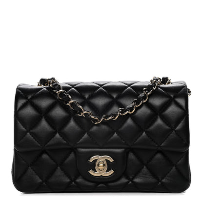 Chanel Lambskin Quilted Mini Rectangular Flap Black 1 of 12