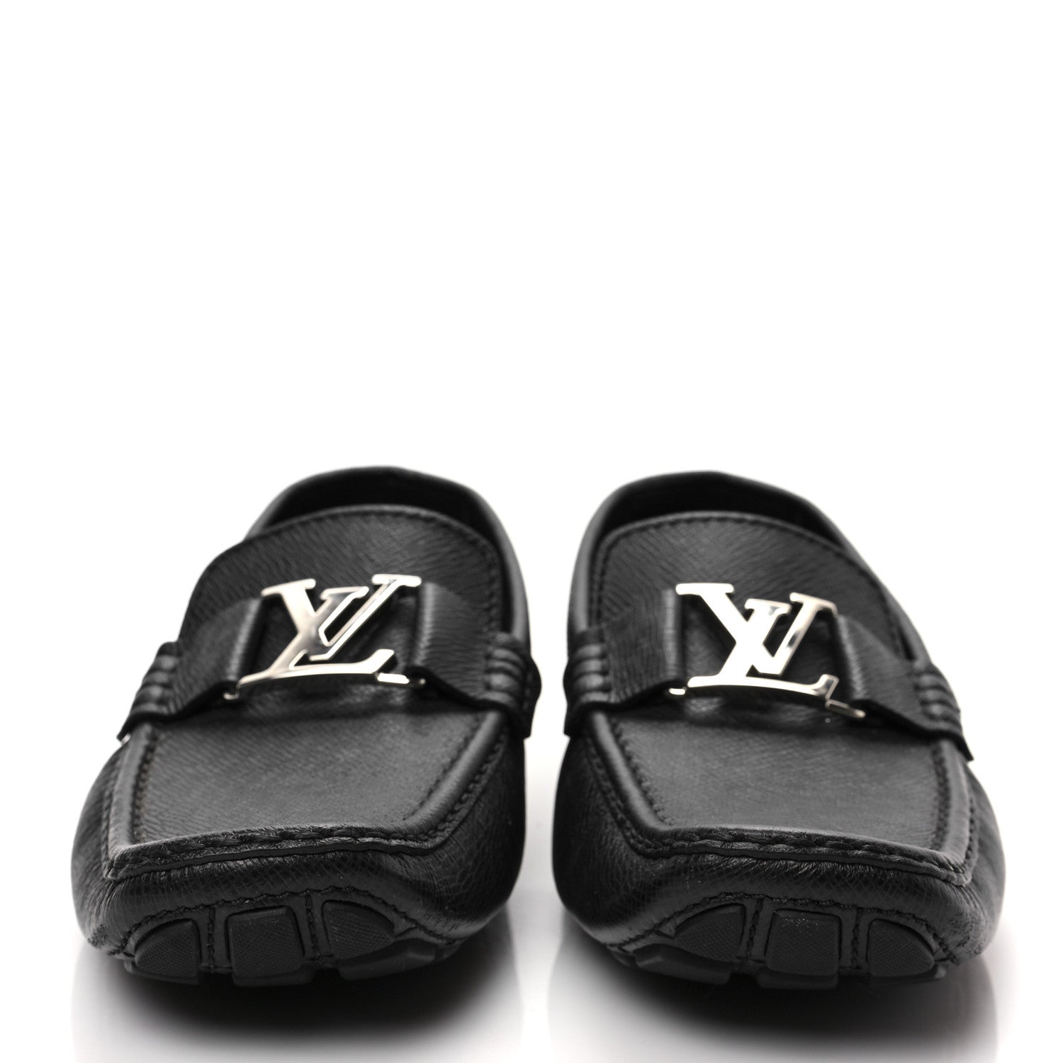 Louis Vuitton Taiga Mens Monte Carlo Car Shoe Moccasin Loafers 8 Black 2 of 11