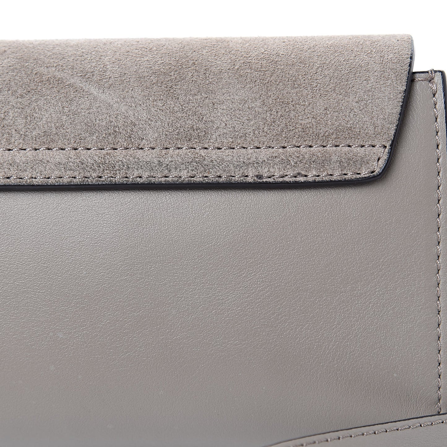 Suede Calfskin Mini Faye Shoulder Bag Motty Grey