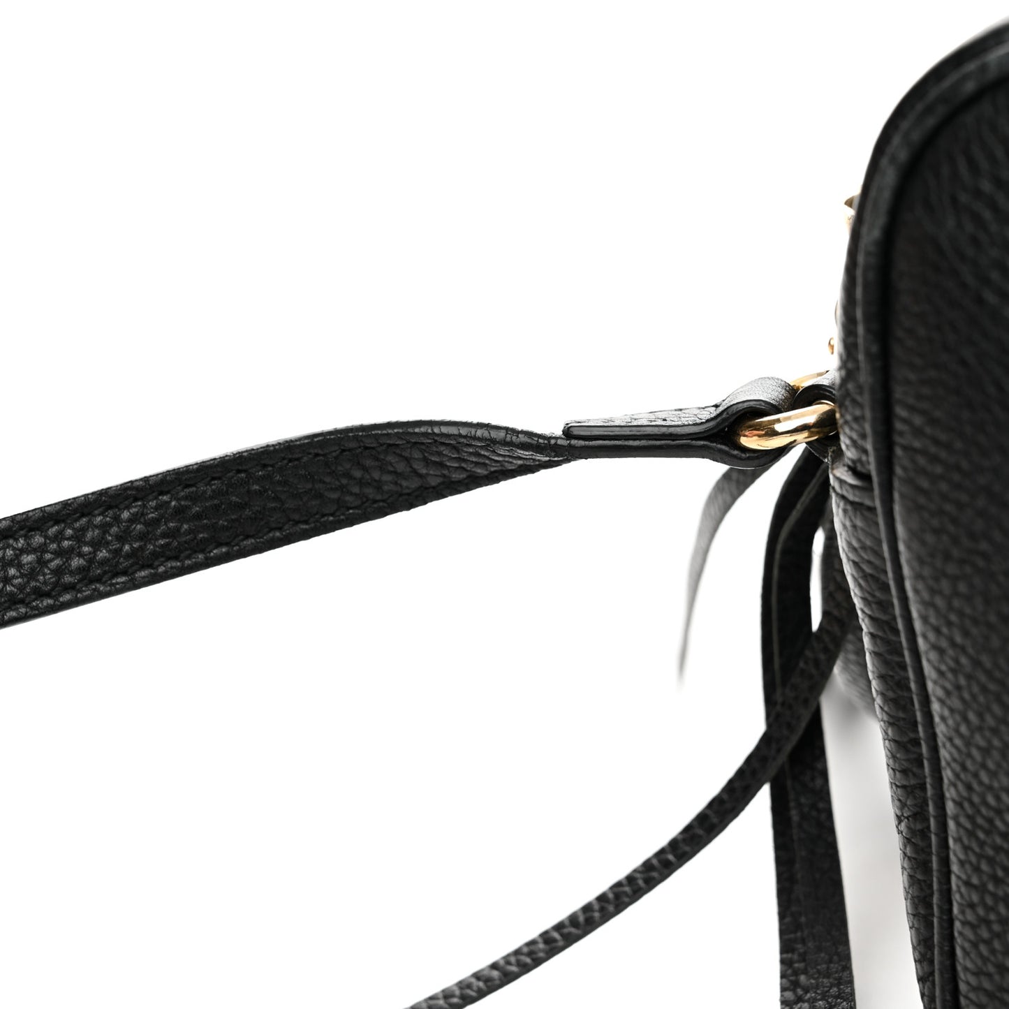 Pebbled Calfskin Small Soho Disco Bag Black