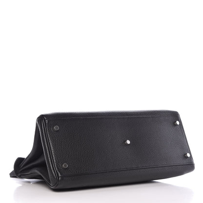 Hermes Taurillon Clemence Shoulder Kelly 40 Black 6 of 33