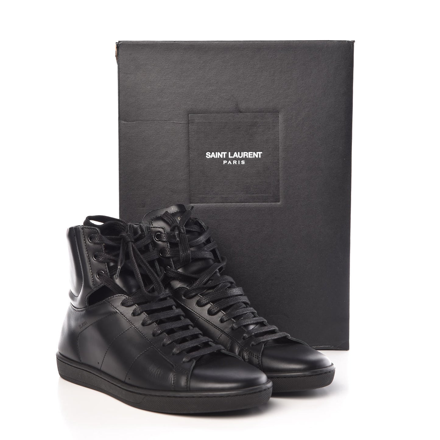 Calfskin Mens Court Classic SL/01H High Top Sneakers 39 Black