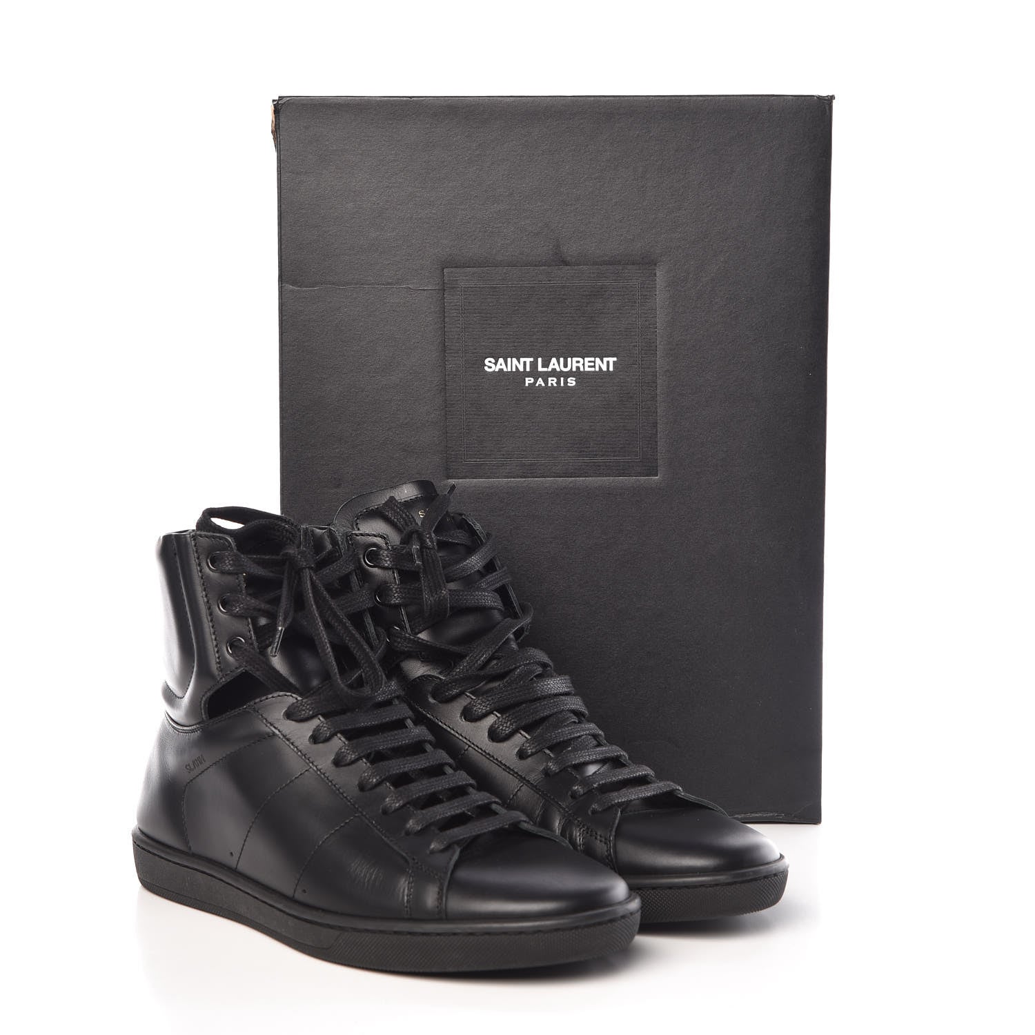 Saint Laurent Calfskin Mens Court Classic SL/01H High Top Sneakers 39 Black 9 of 9