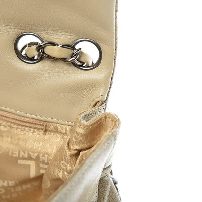 Chanel Glazed Crackled Calfskin Studded Mademoiselle Flap Light Beige 11 of 11