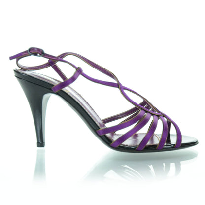 Saint Laurent Satin Heels 39 Purple Gold 3 of 6