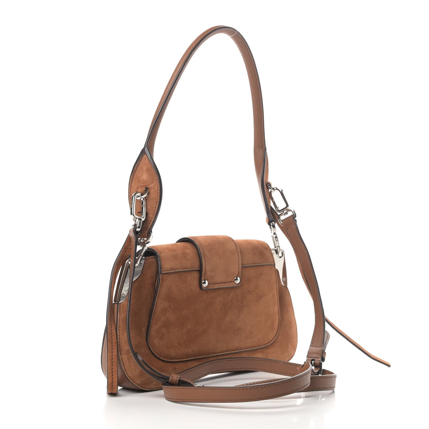 Prada Camoscio City Calfskin Sidonie Shoulder Bag Palissandro 2 of 7
