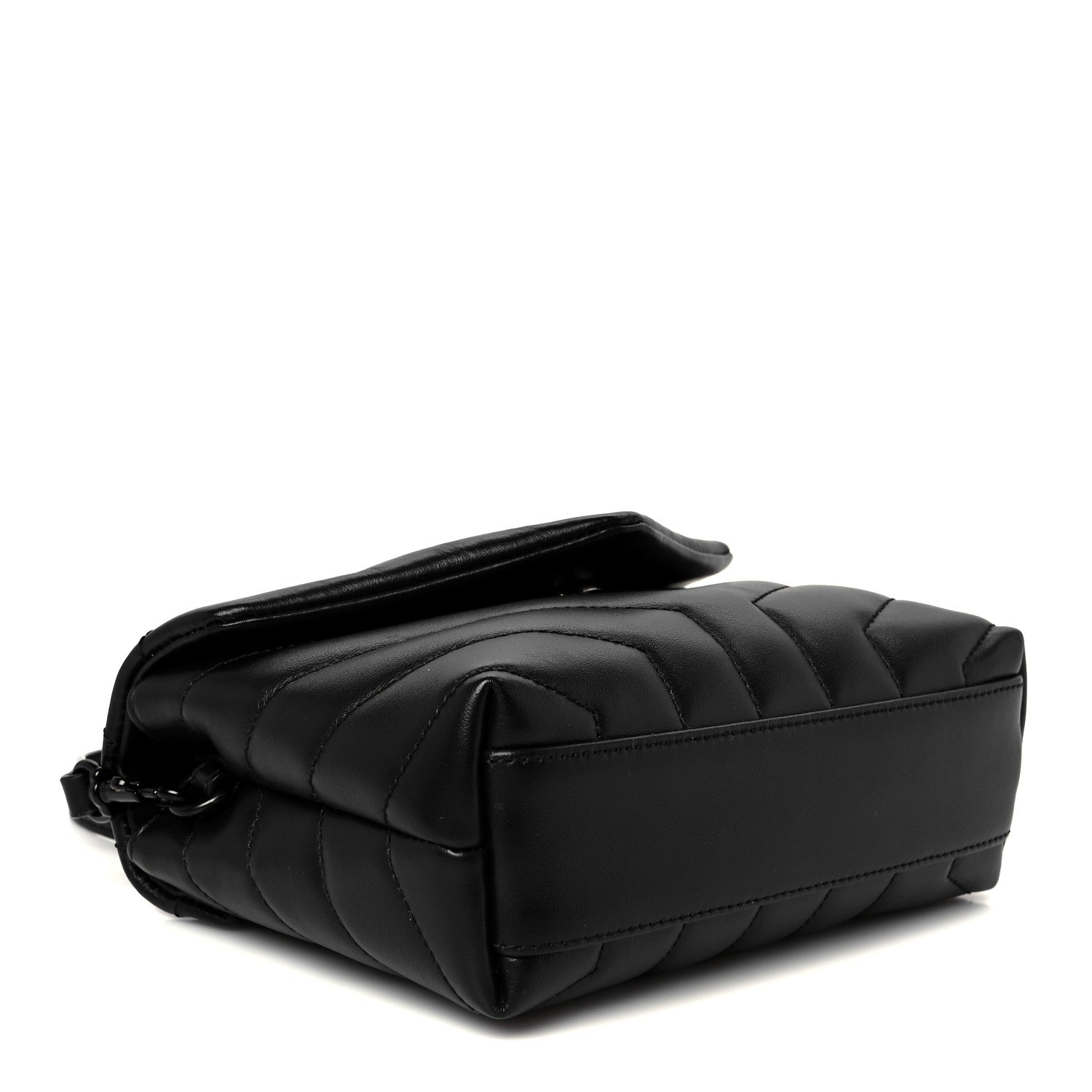 Saint Laurent Calfskin Y Quilted Monogram Monochrome Toy Loulou Crossbody Bag Black 4 of 11