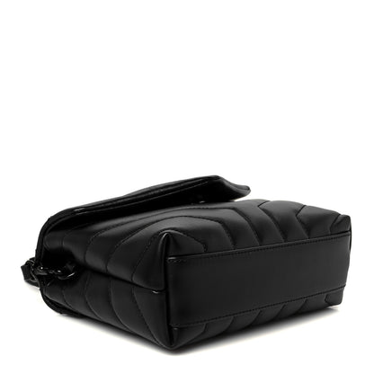 Saint Laurent Calfskin Y Quilted Monogram Monochrome Toy Loulou Crossbody Bag Black 4 of 11