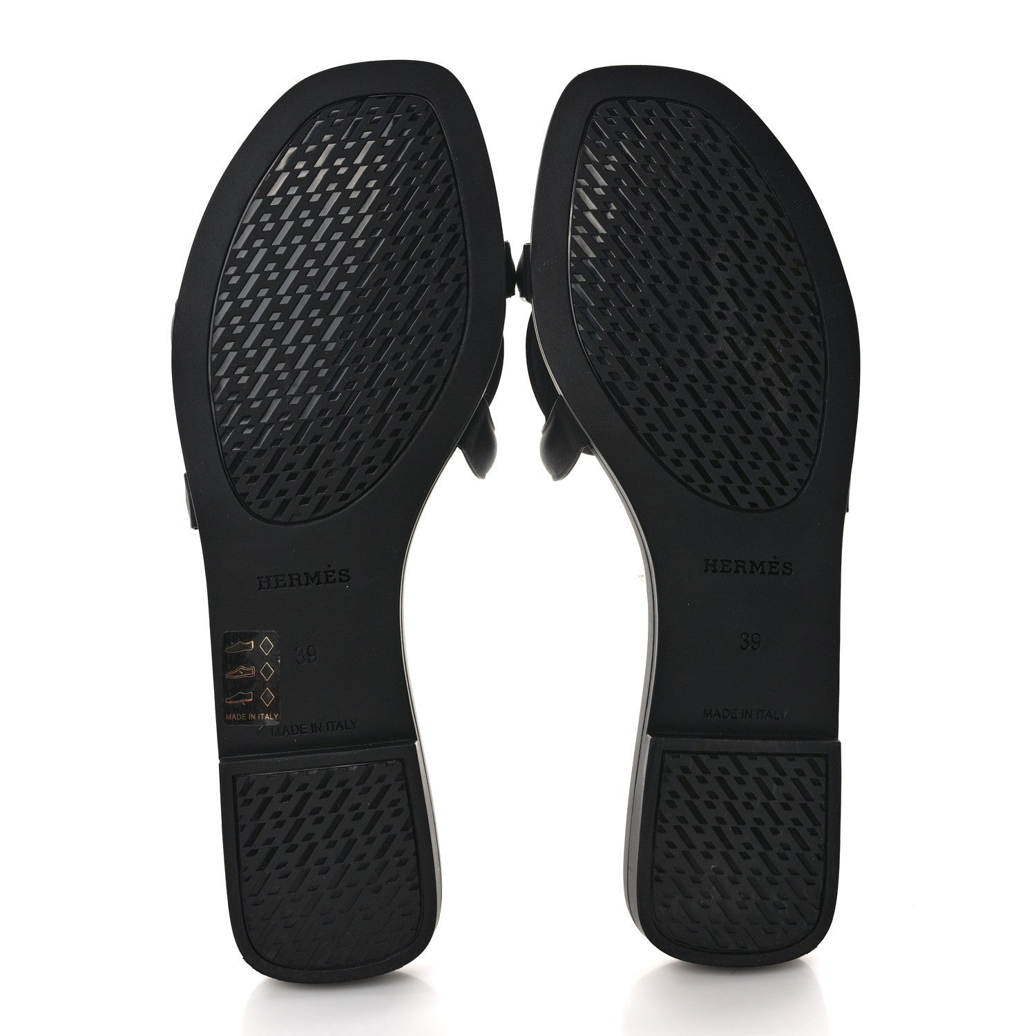 Hermes Rubber Aloha Sandals 39 Black 5 of 7