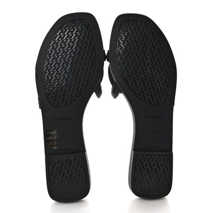 Hermes Rubber Aloha Sandals 39 Black 5 of 7