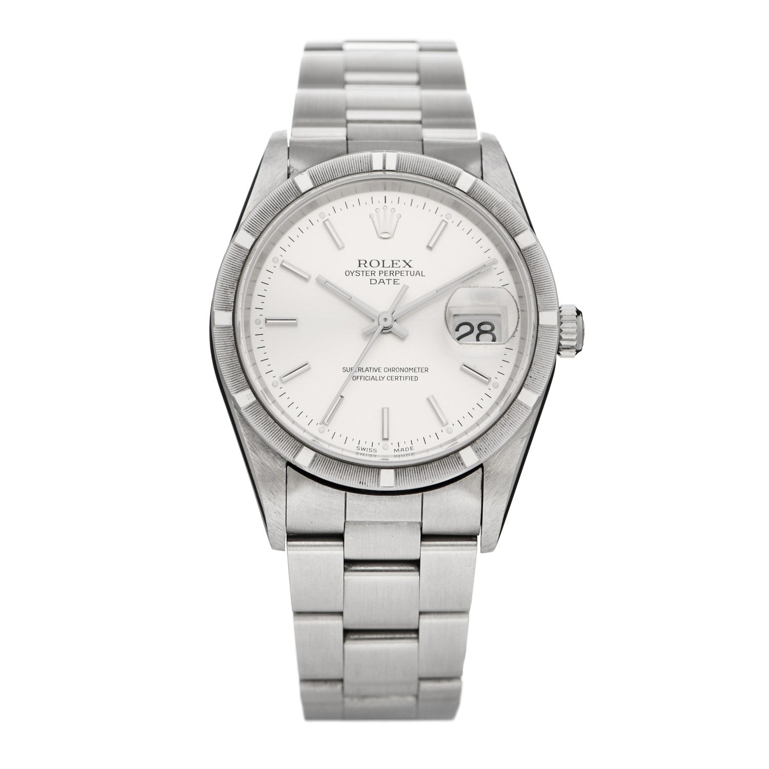 Rolex Stainless Steel 34mm Oyster Perpetual Date Watch Silver 15210 1 of 5