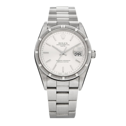 Rolex Stainless Steel 34mm Oyster Perpetual Date Watch Silver 15210 1 of 5