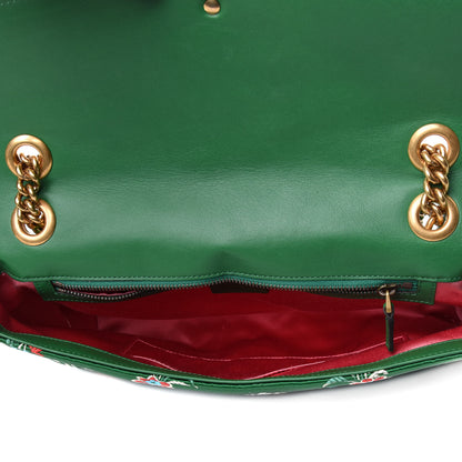 Gucci Jacquard Matelasse Floral Medium GG Marmont Shoulder Bag Green 4 of 4