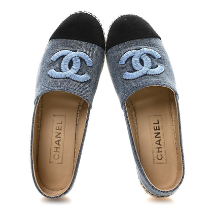Chanel Denim CC Espadrilles 39 Blue Black 2 of 9
