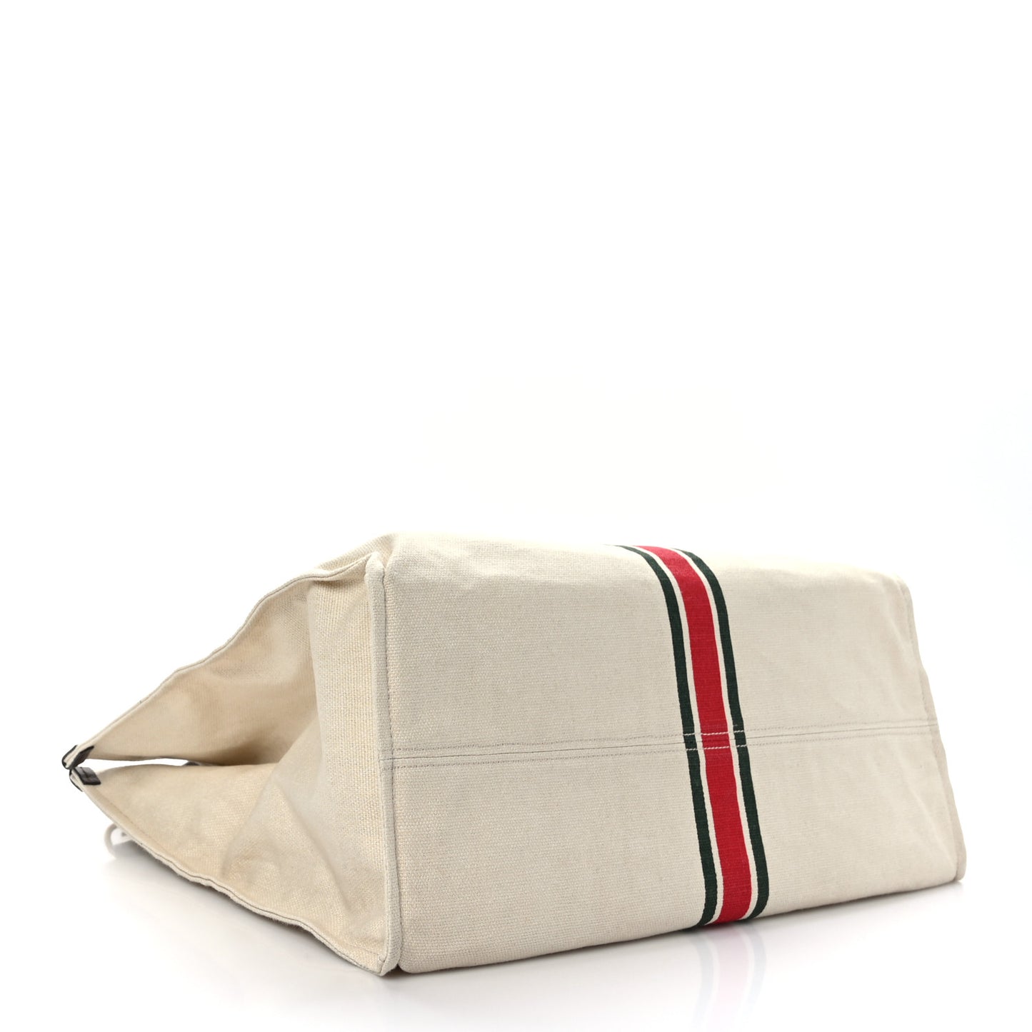 Linen Heavy Canvas Textured Dollar Calfskin Web Large Retro Interlocking G Foldable Tote Light Beige New Acero