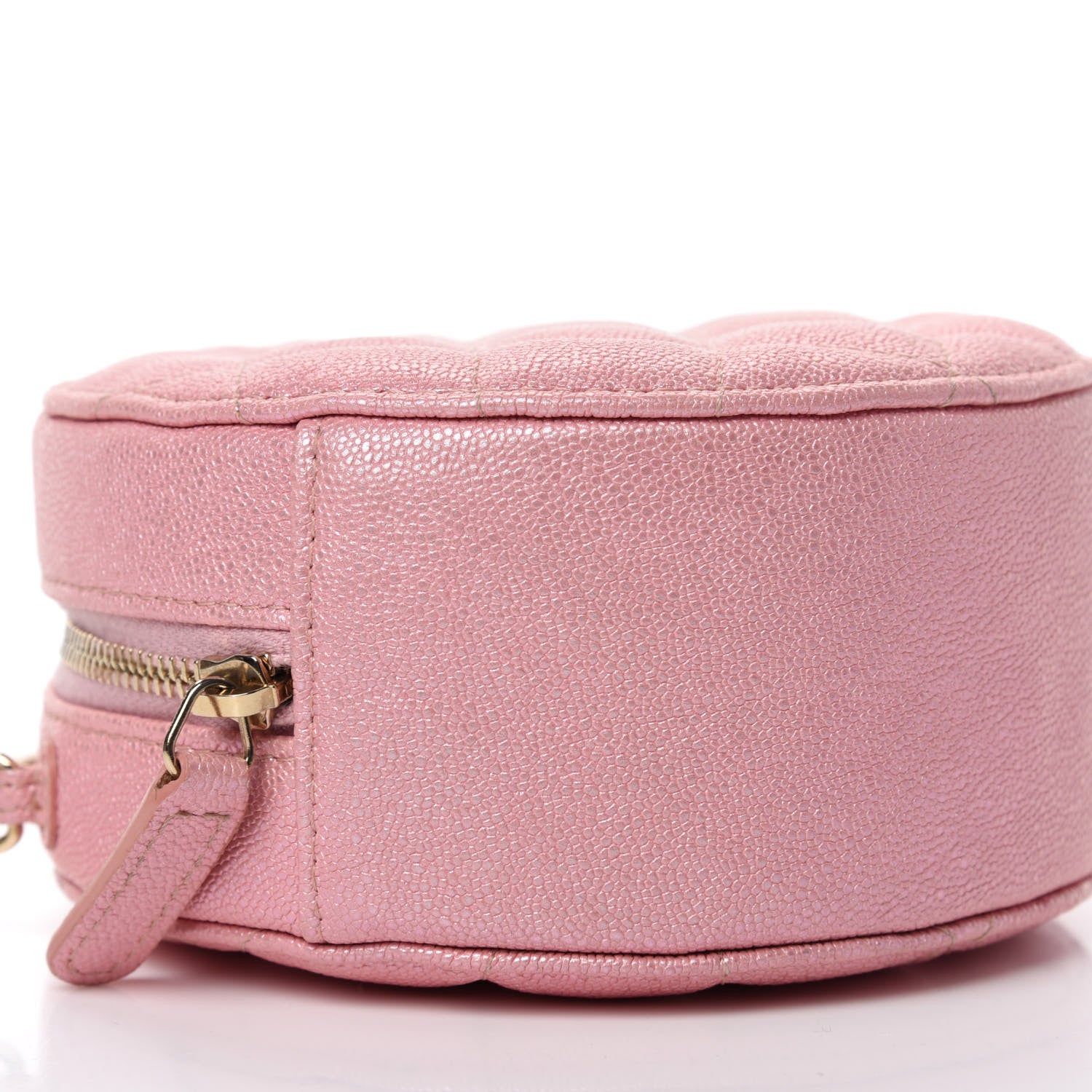 Chanel Iridescent Caviar Quilted Round Clutch With Chain Pink 6 of 10