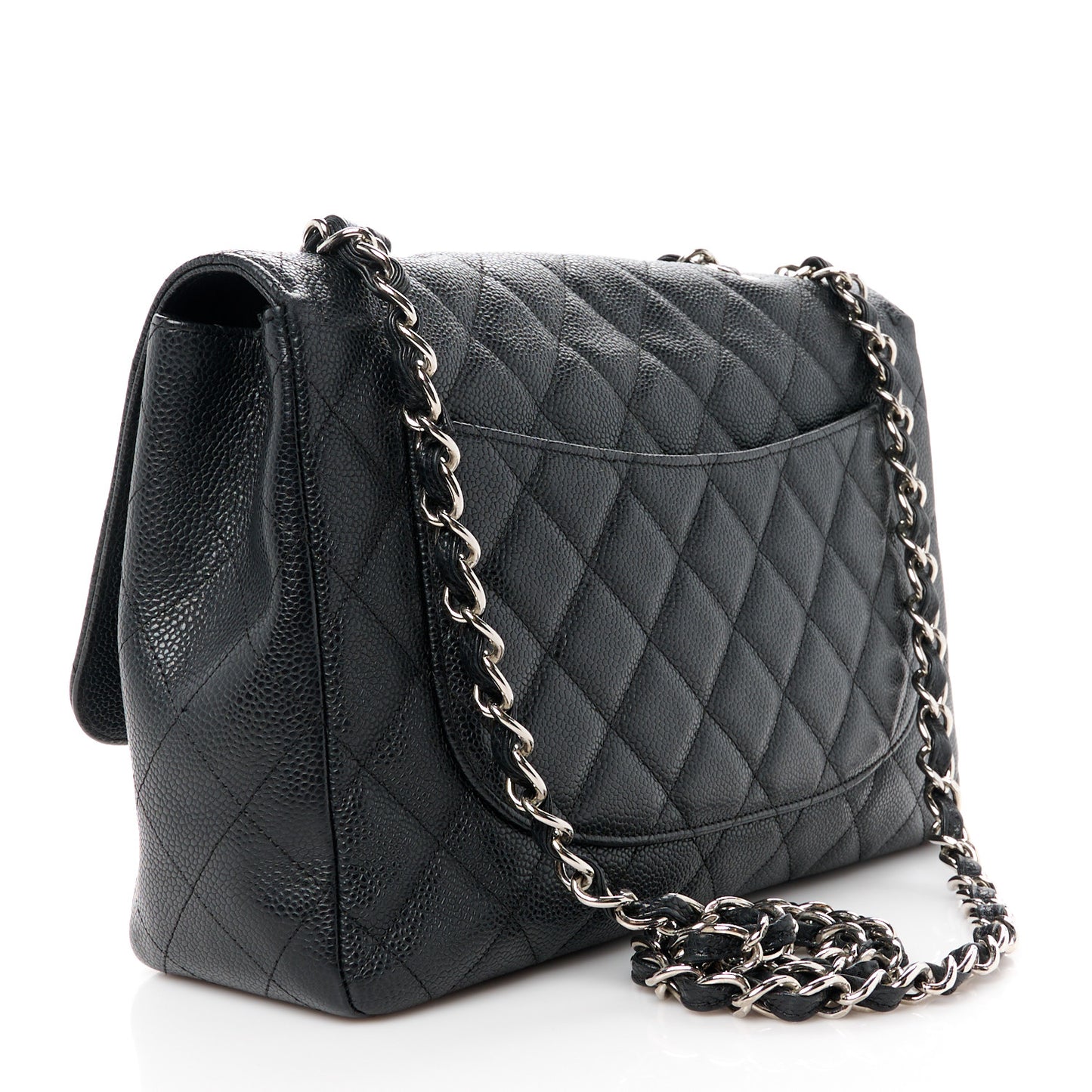 Caviar Quilted Jumbo Single Flap Black