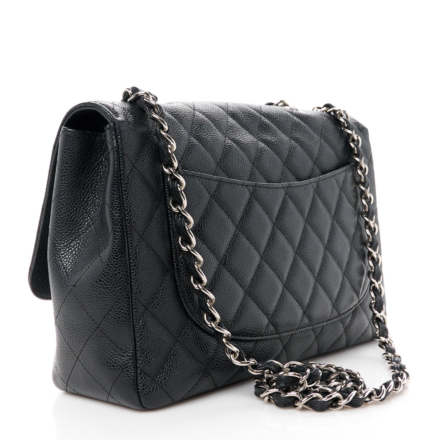Chanel Caviar Quilted Jumbo Single Flap Black 3 of 13