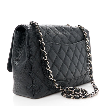 Chanel Caviar Quilted Jumbo Single Flap Black 3 of 13
