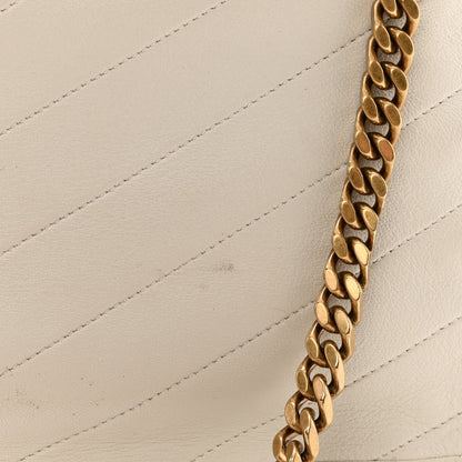 Saint Laurent Lambskin Matelasse Monogram Medium Niki Chain Satchel Ivory 13 of 19
