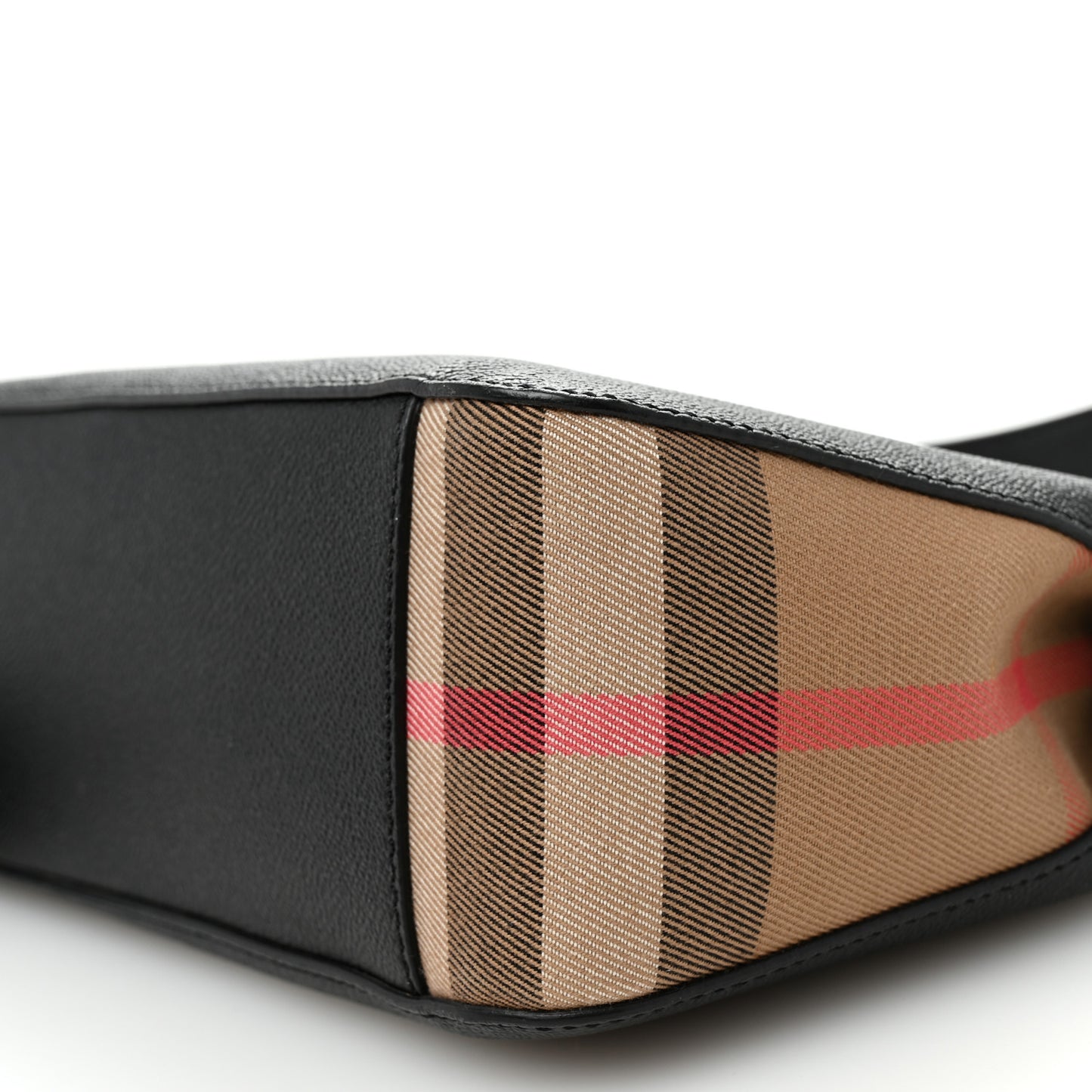 Soft Grain Calfskin House Check Small Helmsley Crossbody Black