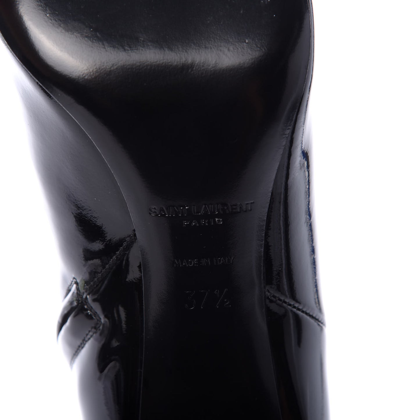 Patent Loulou Ankle Zip Boot 37.5 Black