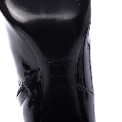 Saint Laurent Patent Loulou Ankle Zip Boot 37.5 Black 6 of 7