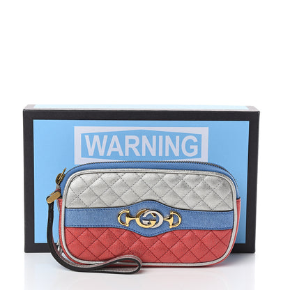 Gucci Laminated Nappa Trapuntata Zumi iPhone Case Rosso Marine Argento 7 of 7