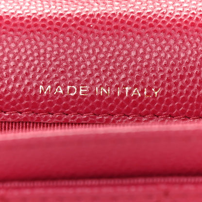 Chanel Caviar Quilted Flap Card Holder Wallet Dark Pink 7 of 8