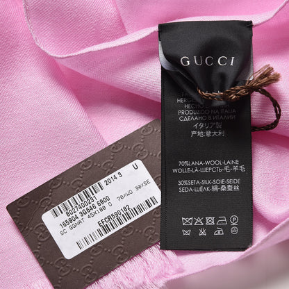 Gucci Wool Silk GG Monogram GGNat Scarf Rose 4 of 4
