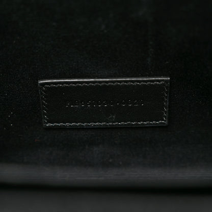 Saint Laurent Grain De Poudre Textured Mixed Matelasse Triquilt Monogram Clutch Black 7 of 8