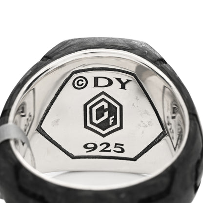David Yurman Sterling Silver Forged Carbon Signet Ring 60 9 Black 3 of 3